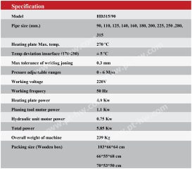 HD315-90 Spec